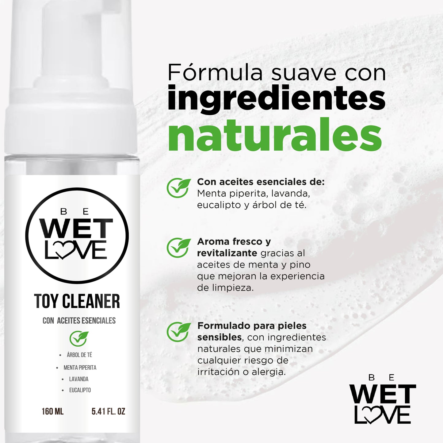 Toy Cleaner Limpiador de juguetes íntimos con aceites escenciales 160ml