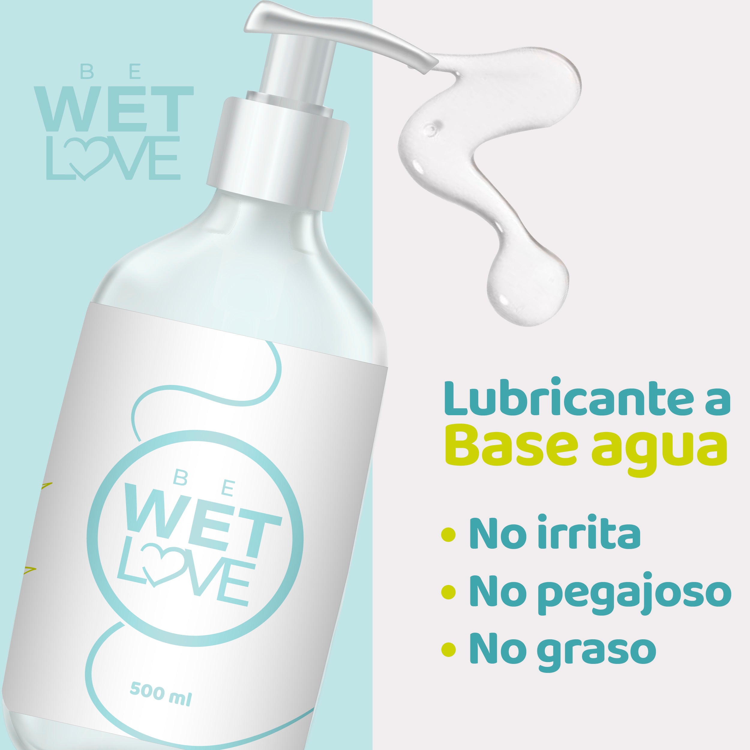 Lubricante Intimo Sexual Base agua Be Wetlove con Aloe Vera 500ml - bewetlove
